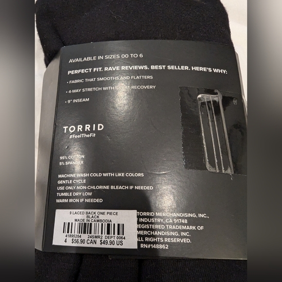 NWT Torrid Cropped Laced Back One Piece bodysuit size 4x - Picture 10 of 14